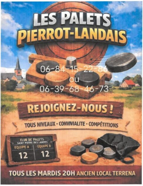 Les palets Pierrot-Landais 06 84 15 22 86 ou 06 39 68 46 73 Rejoignez-nous Tous niveaux